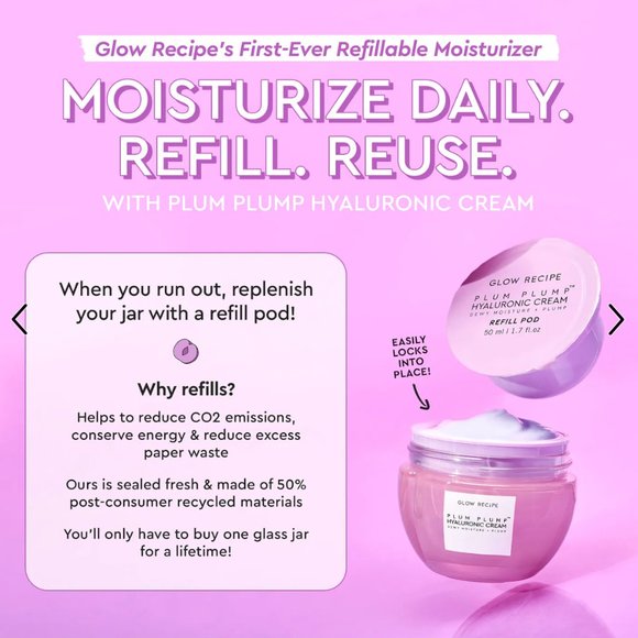 Glow Recipe Plum Plump Hyaluronic Acid Moisturizer REFILL POD 1.7 FL OZ - Picture 2 of 4